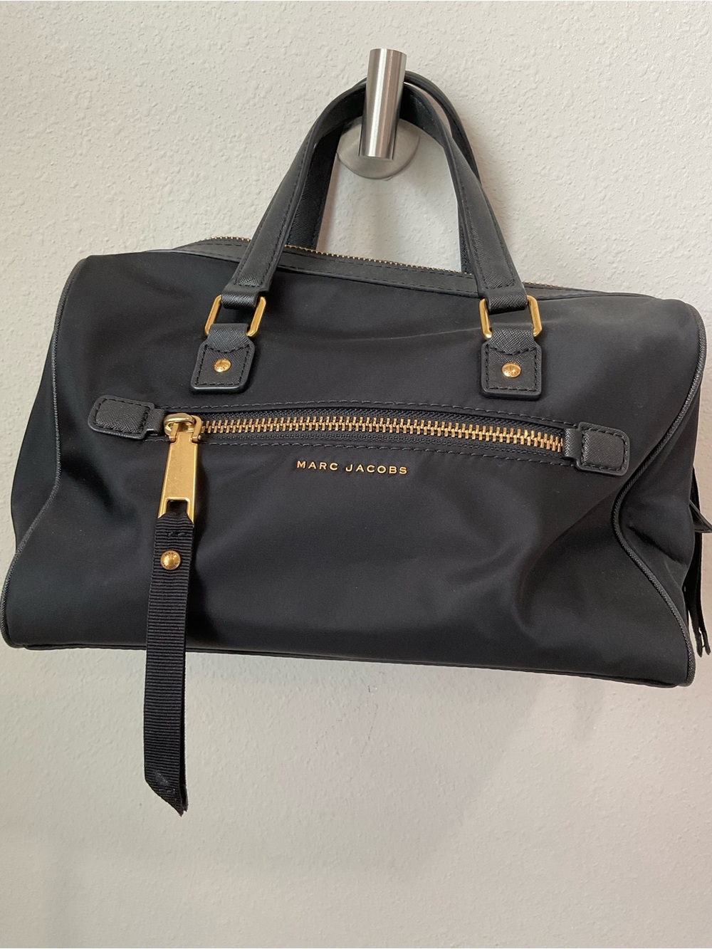 Marc Jacobs Black Duffel with Gold Accents